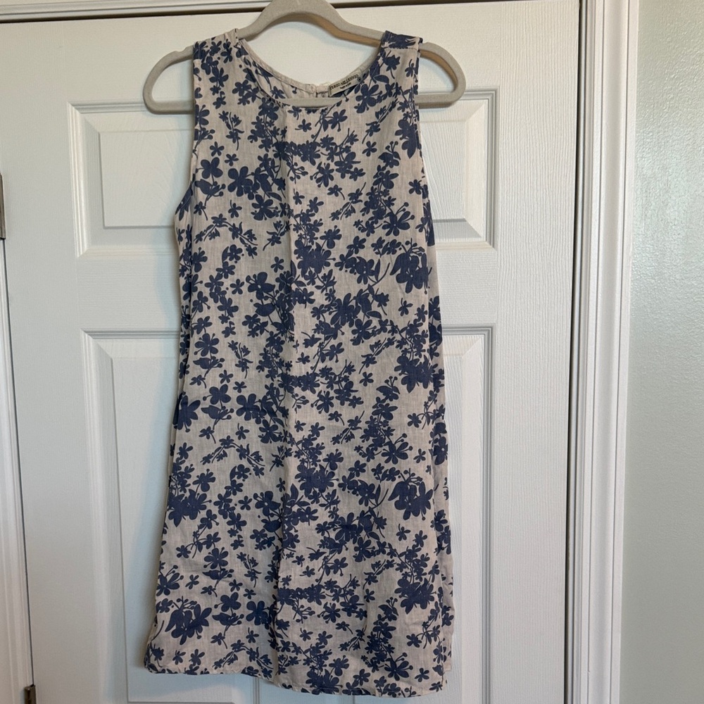 Navy Floral Sleeveless Mini Dress